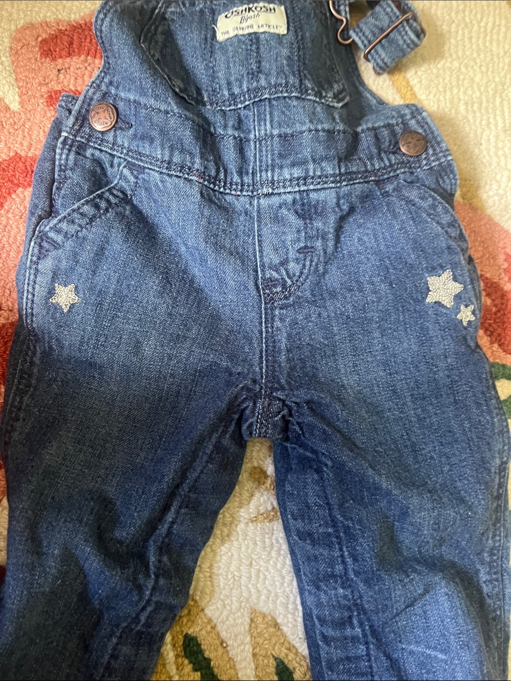 OshKosh B'gosh Navy Denim Overalls with Star Accents Adorable!! 9 month - Picture 4 of 4